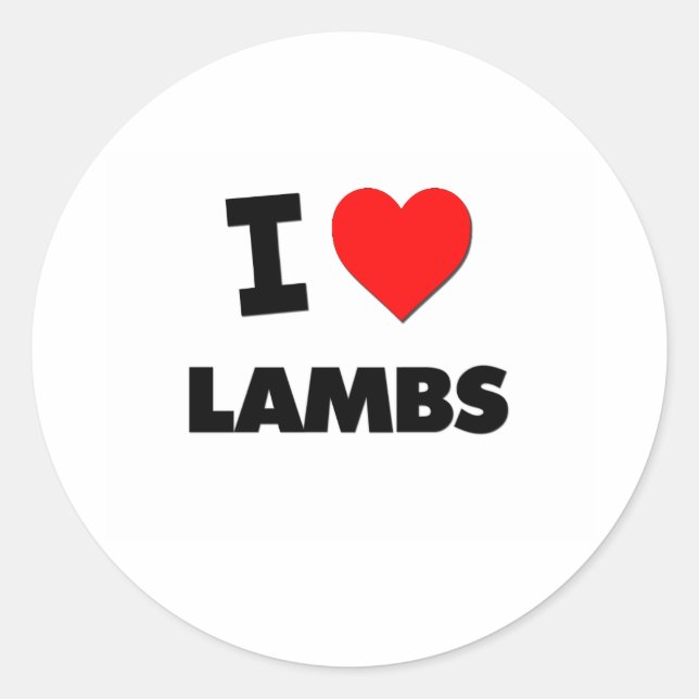 Pegatina Redonda Amo a los Lambs (Anverso)