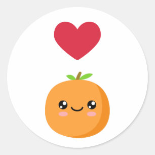 Pegatina Redonda Amo a los Naranjas