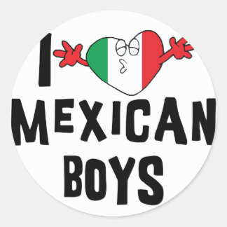 Pegatina Redonda Amo a los niños mexicanos