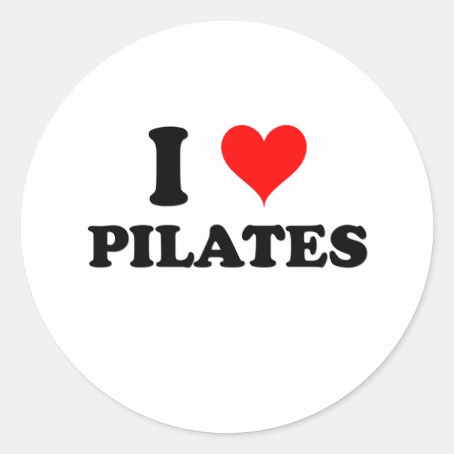 Pegatina Redonda Amo a los Pilates (Anverso)