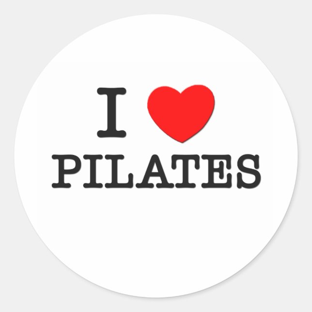 Pegatina Redonda Amo a los Pilates (Anverso)
