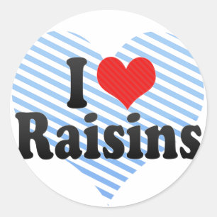 Pegatina Redonda Amo a los Raisins