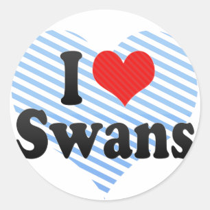 Pegatina Redonda Amo a los Swans