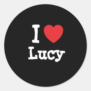 Pegatina Redonda Amo a Lucy corazón T-Shirt