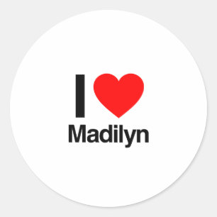 Pegatina Redonda amo a madilyn