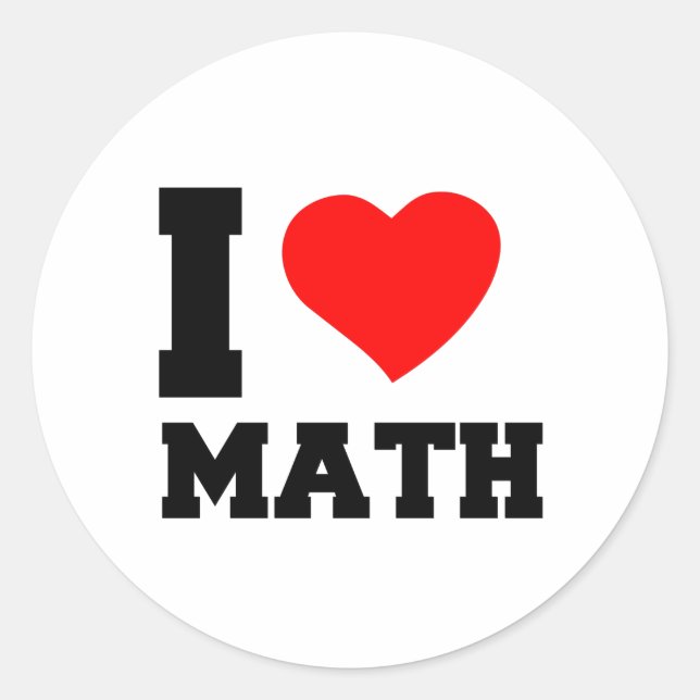 PEGATINA REDONDA AMO A MATH (Anverso)