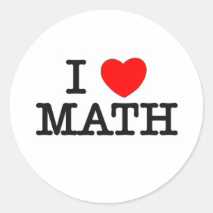 Pegatina Redonda Amo A MATH