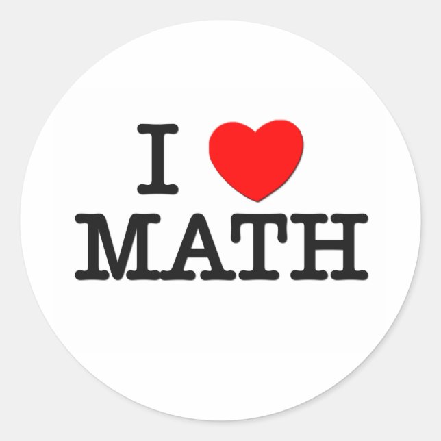 Pegatina Redonda Amo A MATH (Anverso)