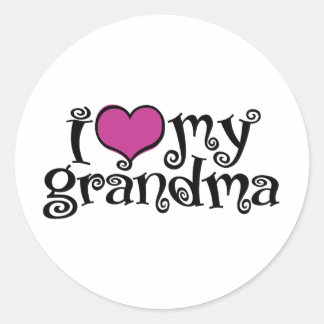 Pegatina Redonda Amo A Mi Abuela