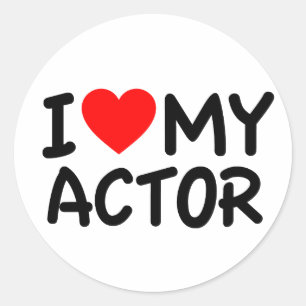 Pegatina Redonda Amo A Mi Actor