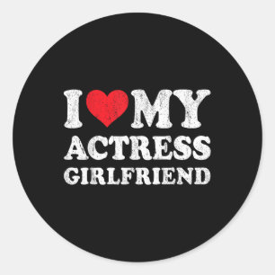 Pegatina Redonda Amo A Mi Actriz Novia Funny Boyfriend Valen