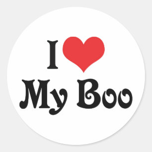 Pegatina Redonda Amo a mi Boo
