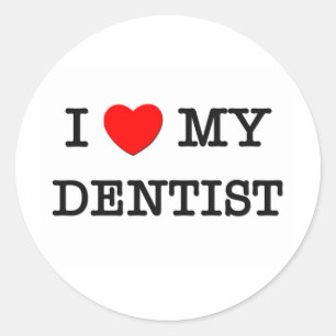 Pegatina Redonda Amo A Mi DENTISTA
