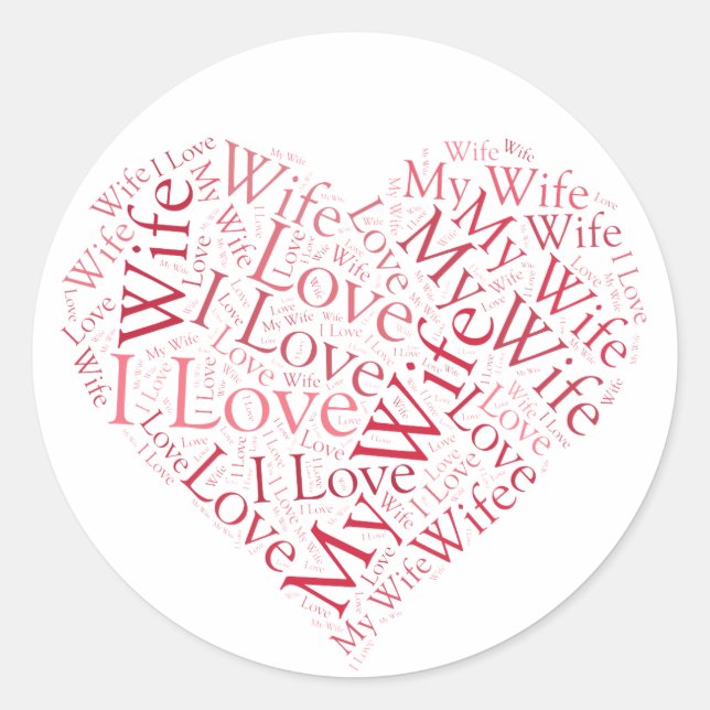 Pegatina Redonda Amo a mi esposa (Anverso)