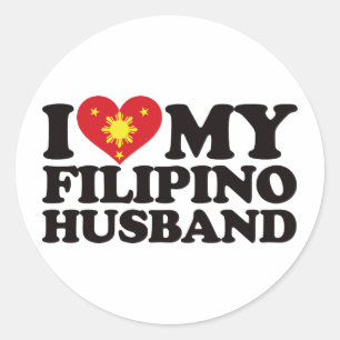 Pegatina Redonda Amo a mi esposo filipino