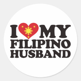 Pegatina Redonda Amo a mi esposo filipino