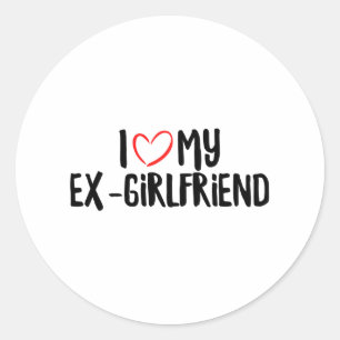 Pegatina Redonda Amo A Mi Ex Novia