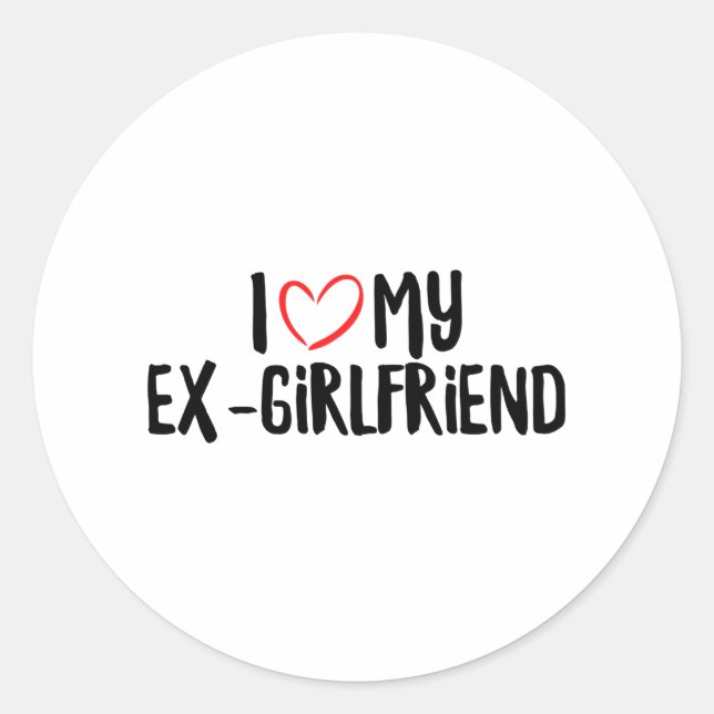 Pegatina Redonda Amo A Mi Ex Novia (Anverso)