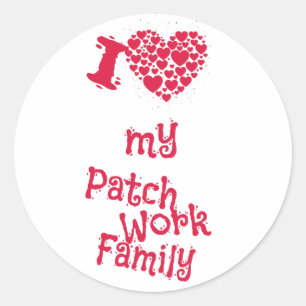 Pegatina Redonda Amo a mi familia parchada - una declaración de amo