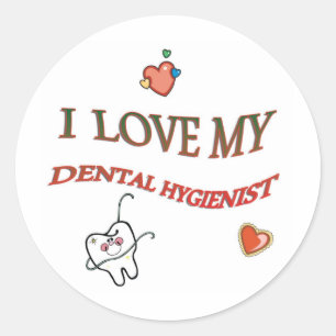 PEGATINA REDONDA AMO A MI HIGIENISTA DENTAL