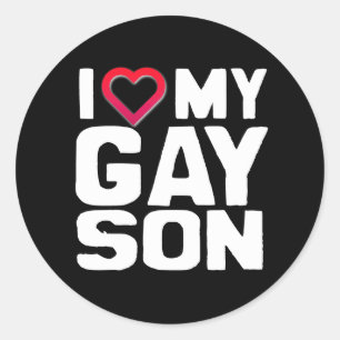 Pegatina Redonda Amo a mi hijo gay