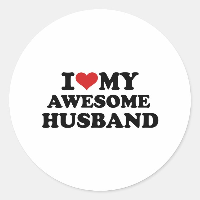 Pegatina Redonda Amo a mi increíble marido (Anverso)