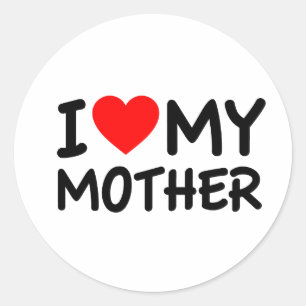 Pegatina Redonda Amo a mi madre