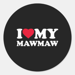 Pegatina Redonda Amo a mi Mawmaw corazón familia abuela Maw-Maw