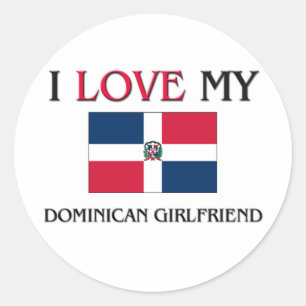 Pegatina Redonda Amo A Mi Novia Dominicana