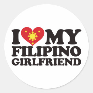 Pegatina Redonda Amo A Mi Novia Filipina