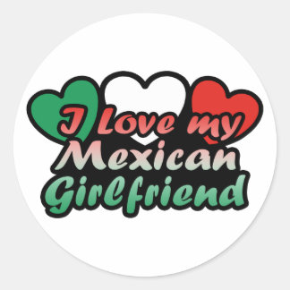 Pegatina Redonda Amo A Mi Novia Mexicana