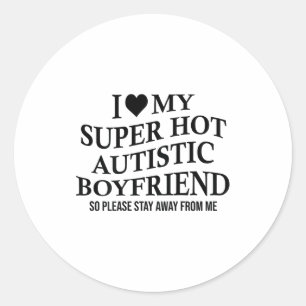 Pegatina Redonda Amo a mi novio autista súper caliente camiseta div