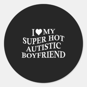 Pegatina Redonda Amo a mi novio autista súper caliente Camiseta div