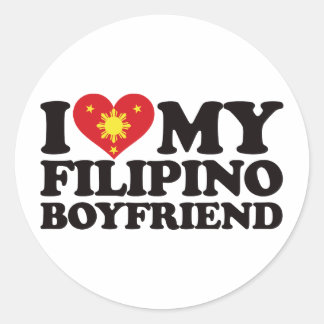 Pegatina Redonda Amo a mi novio filipino