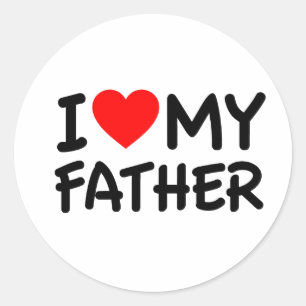 Pegatina Redonda Amo a mi padre