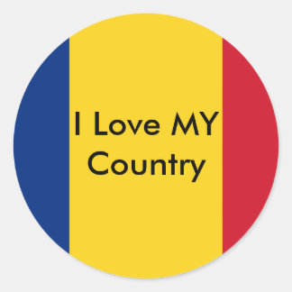 Pegatina Redonda Amo A MI País Rumania Bandera El MUSEO Zazzle