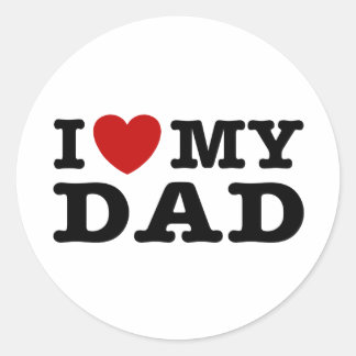 Pegatina Redonda Amo a mi papá