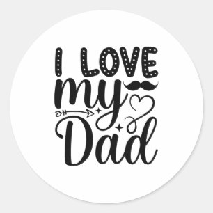 Pegatina Redonda Amo A Mi Papá