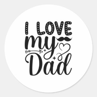 Pegatina Redonda Amo A Mi Papá