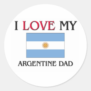 Pegatina Redonda Amo a mi papá de Argentina