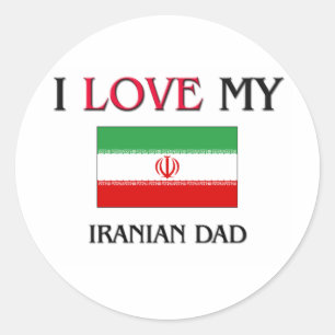 Pegatina Redonda Amo a mi papá iraní