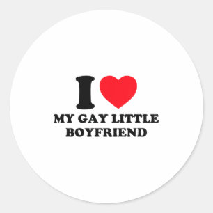 Pegatina Redonda Amo a mi pequeño novio gay divertido Y2k San Valen