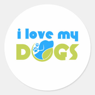 Pegatina Redonda amo a mi perro