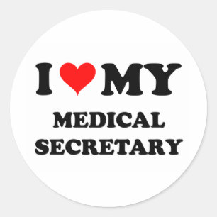 Pegatina Redonda Amo A Mi Secretario Médico