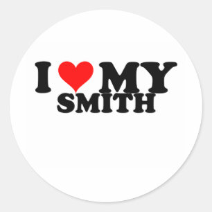 Pegatina Redonda Amo A Mi Smith