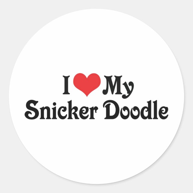 Pegatina Redonda Amo a mi Snicker Doodle (Anverso)