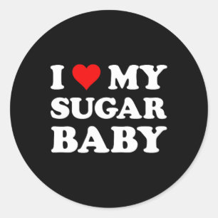 Pegatina Redonda Amo a mi Sugar Ba 