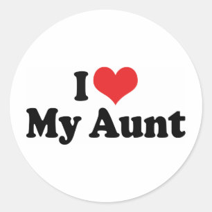 Pegatina Redonda Amo A Mi Tía