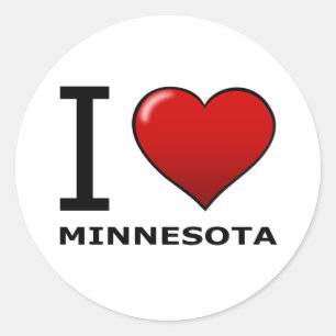 PEGATINA REDONDA AMO A MINNESOTA