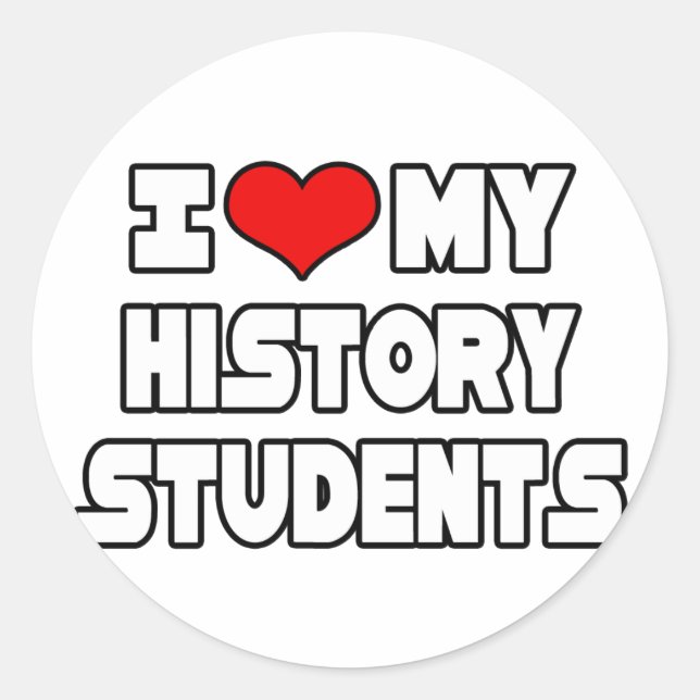 Pegatina Redonda Amo A Mis Estudiantes De Historia (Anverso)